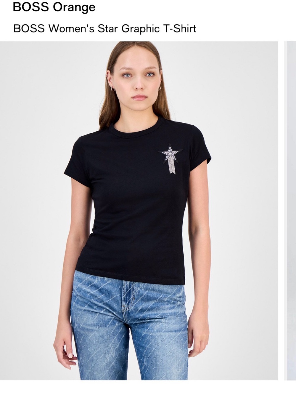 Hugo Boss Black Short-Sleeve Tee with Star Patch